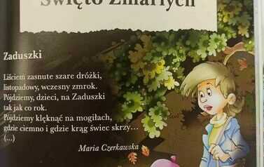 Ilustracja z książki z wierszem o 1 listopada "Święto Zmarłych"