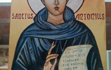 Ikona świętego Antoniego ze zwojem w ręku