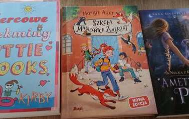Na biurku są wyłożone nowe książki dla dzieci