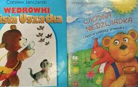Okładki książek  " Wędr&oacute;wki Misia Uszatka" i " Wiosna niedźwiadka".