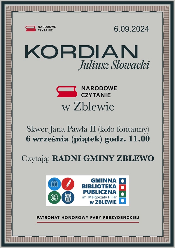 Zaproszenie na&nbsp;Czytanie Narodowe